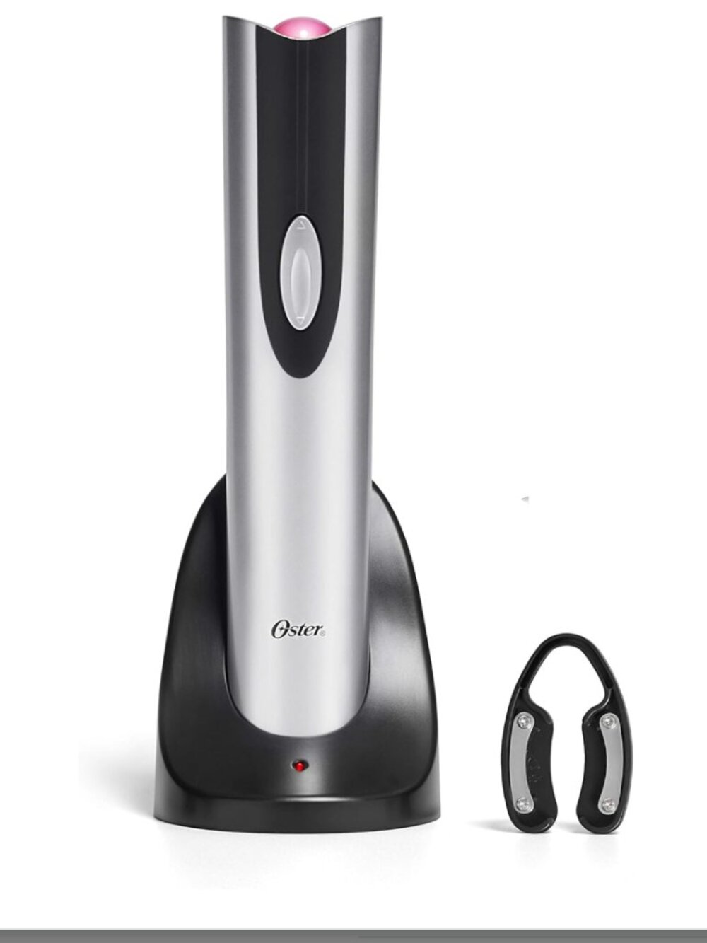 Oster Cordless Electric Wine Bottle Opener w Foil Cutter Silver New In Box NIB
